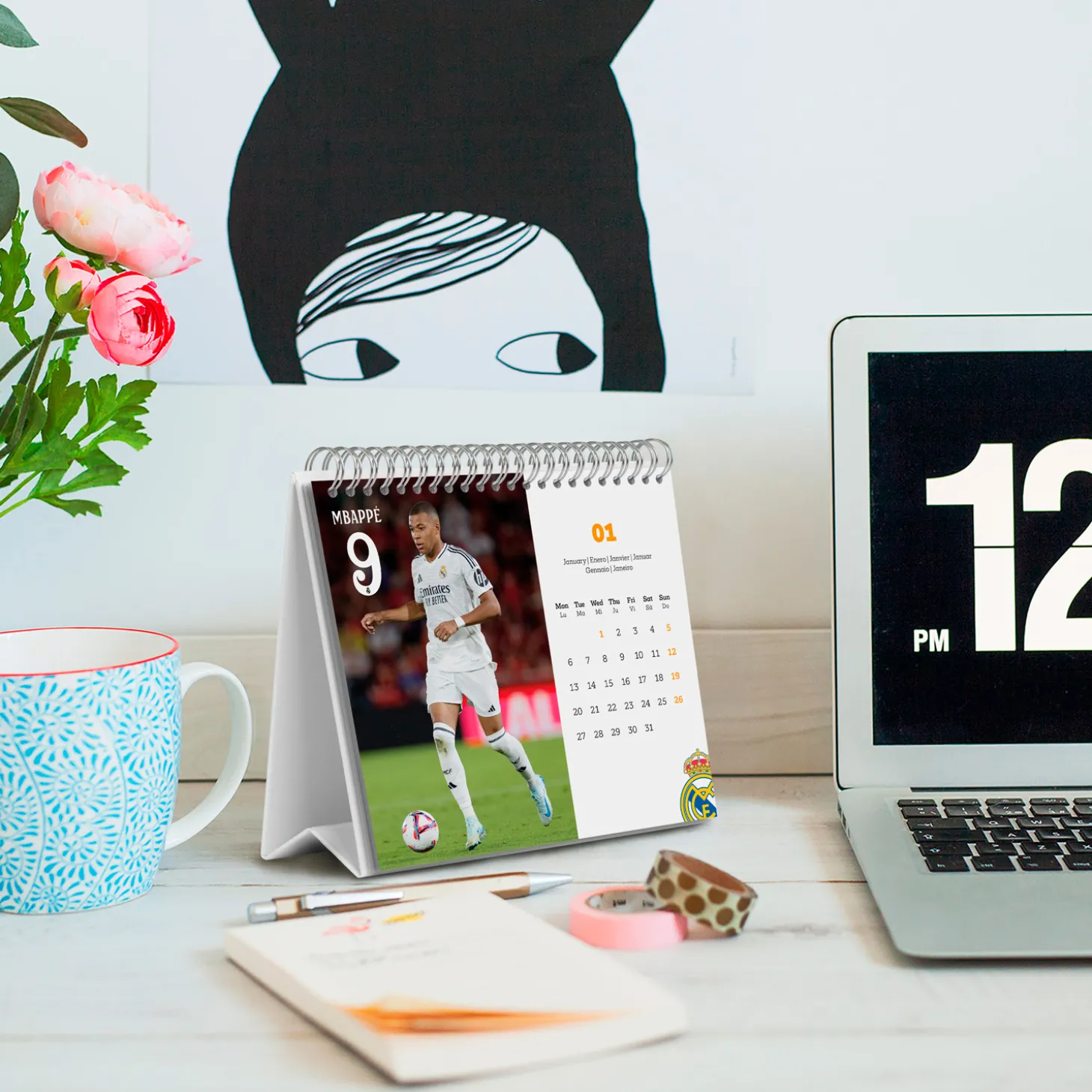 Grupo Erik Editores Papeterie^Calendrier Bureau 2025 Real Madrid