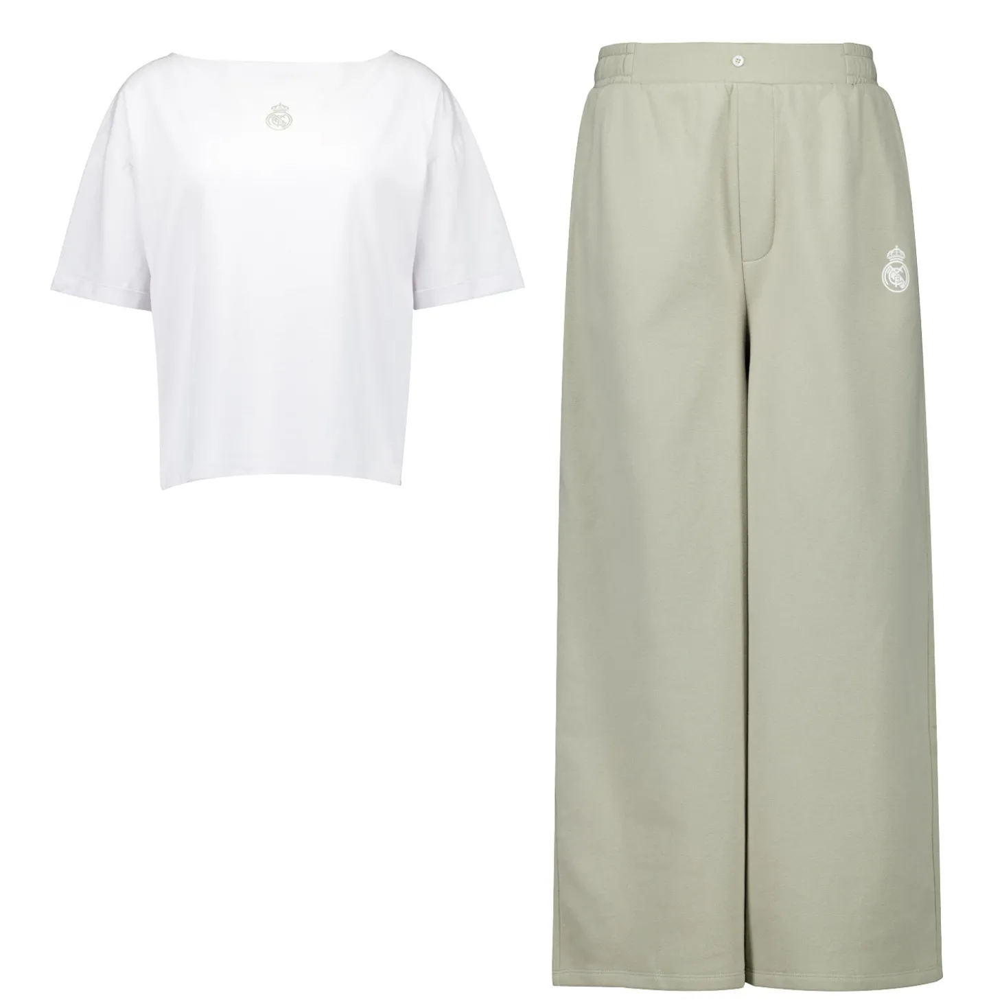 Femme OSDM Pyjamas^Ensemble pyjama Real Madrid White Dreams - T-shirt et pantalon long large - Vert