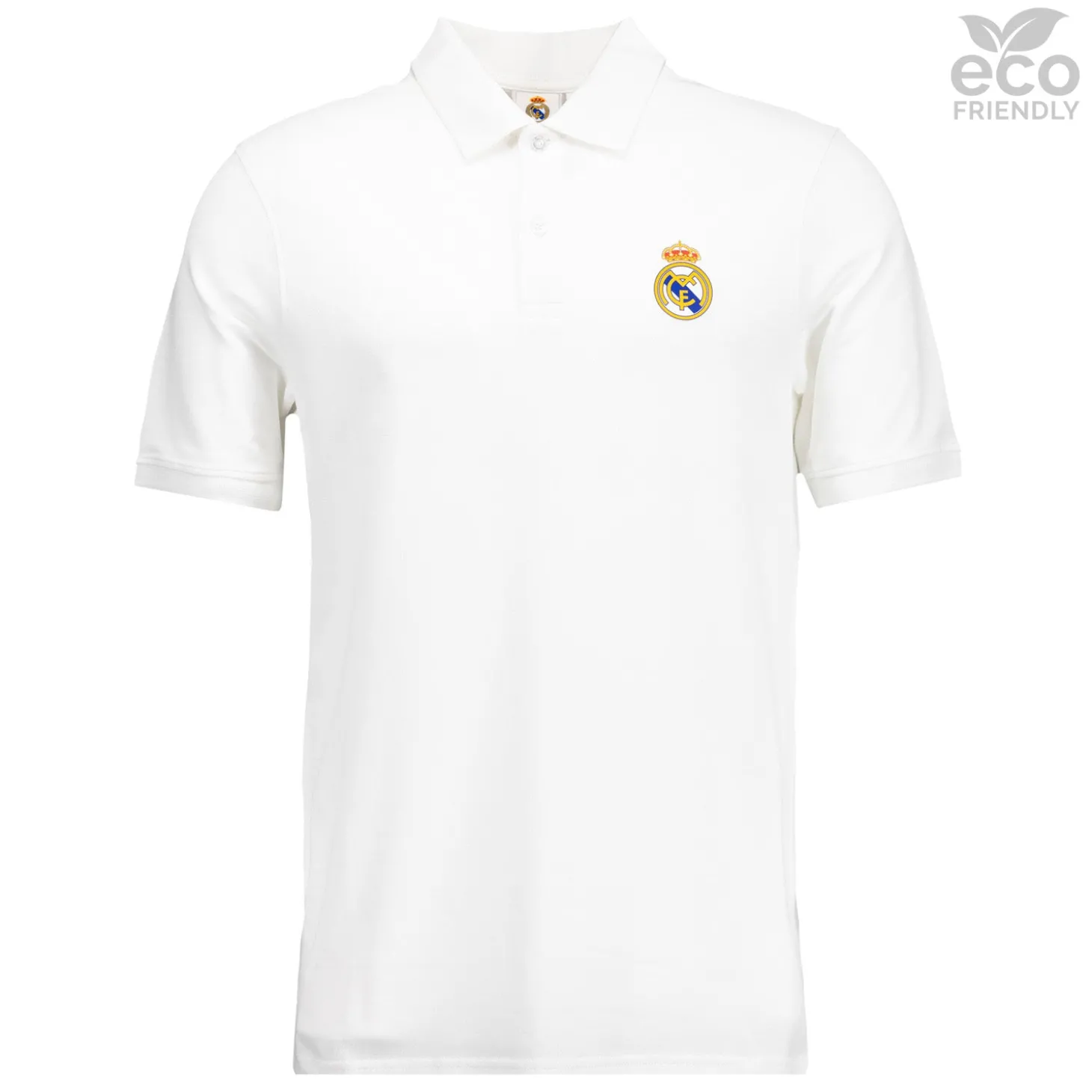 Homme OSDM Polos^Polo blanc pour hommes ECO Essentials Real Madrid Shield Colour