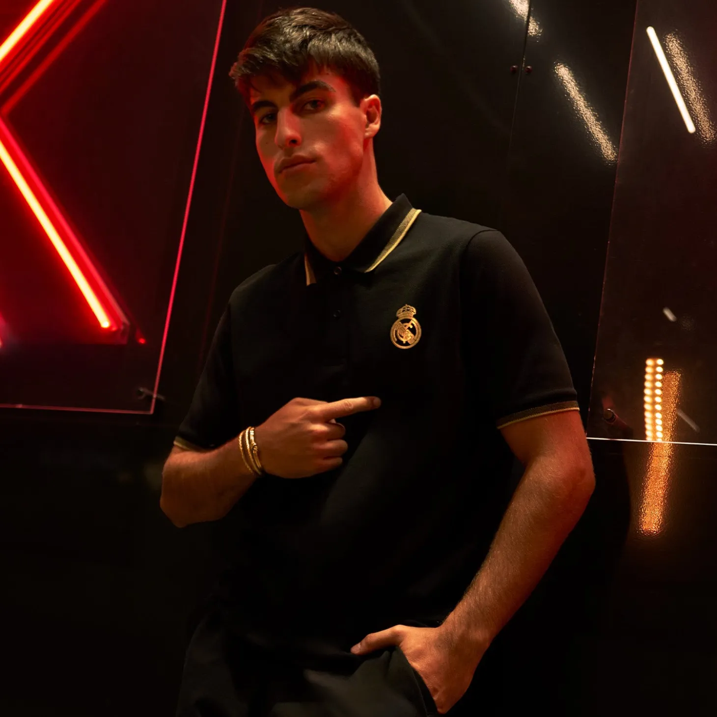 Homme OSDM Polos^Polo Noir & Or hommes