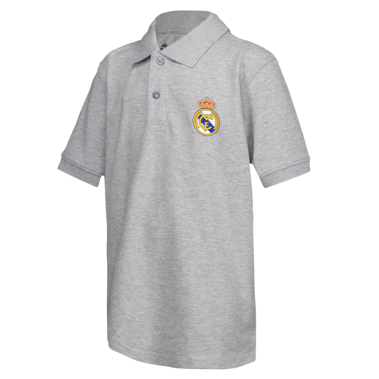 Enfant OSDM Polos|Rentrée Scolaire^Polo pour enfants ECO Essentials Real Madrid Armoiries Couleur grise
