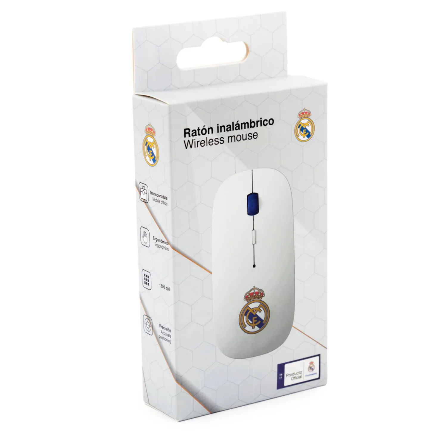 Friendly License S.L. Électronique^Souris Sans Fil Écusson Blanc Real Madrid
