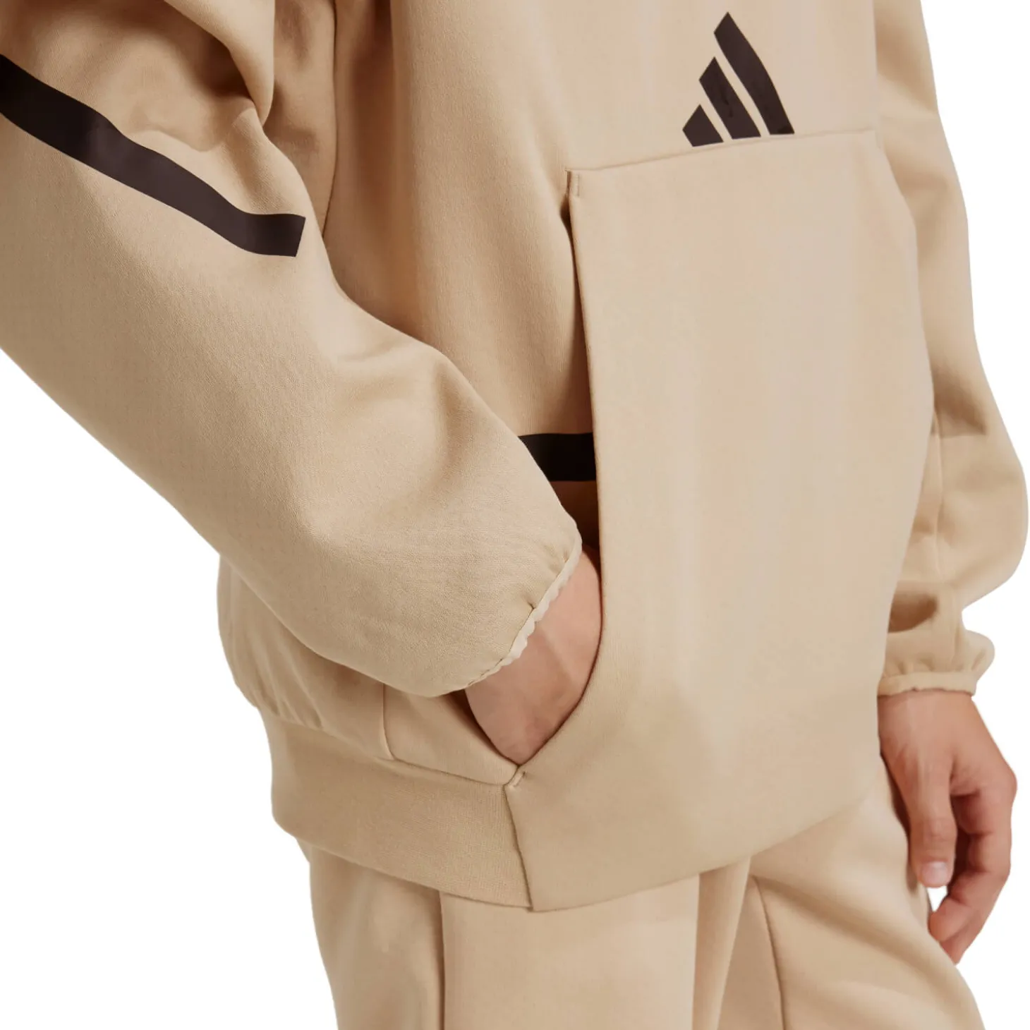 Enfant Adidas España, S.A.U Sweats|Sweats^Sweat à Capuche Badge Up adidas Crème/Noir enfants