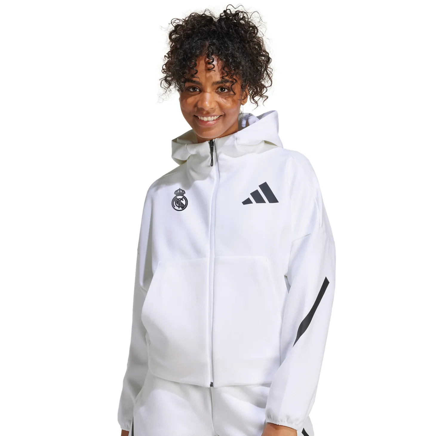 Femme Adidas España, S.A.U Survêtements|T-Shirts^Sweat à Capuche Zippé Badge Up adidas Blanc femmes