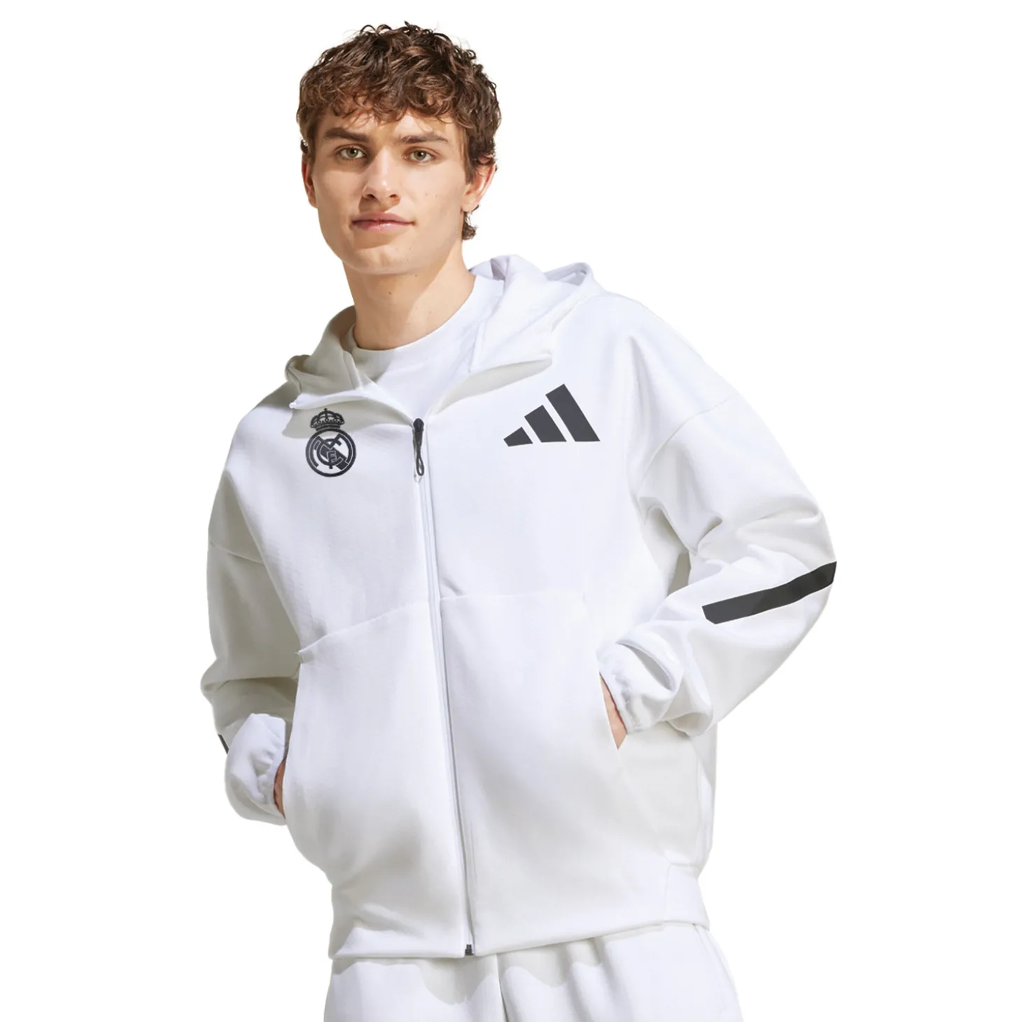 Homme Adidas España, S.A.U Vestes|Sweats^Sweat à Capuche Zippé Badge Up adidas Blanc enfants