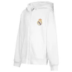 Enfant OSDM Sweats^Sweatshirt Hoodie Zipper Kids ECO Essentials Real Madrid Shield White