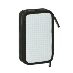 SAFTA S.A. Rentrée Scolaire|Papeterie^Trousse à Crayons Double avec Matériel Scolaire Real Madrid Blanc/Noir