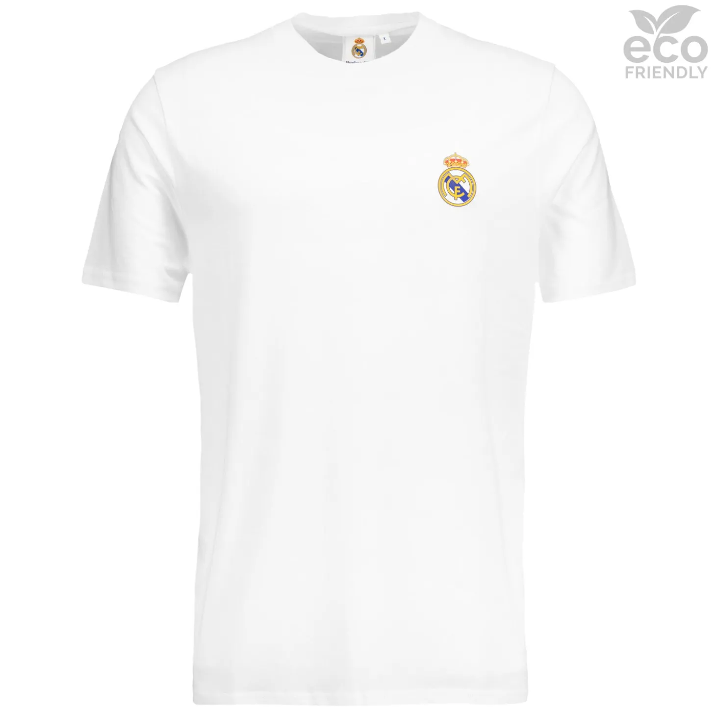 Homme OSDM T-Shirts^T-shirt blanc pour hommes ECO Essentials Real Madrid Armoiries Couleur