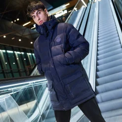 Homme MBA Solutions Vestes^Vêtements d'extérieur Hommes Parka long matelassé Manteau matelassé Hommes Bleu